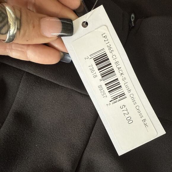 Black Cross Cross Spaghetti Strap Wide Leg Women's Jumpsuit Size S Y2K Club - Picture 10 of 11